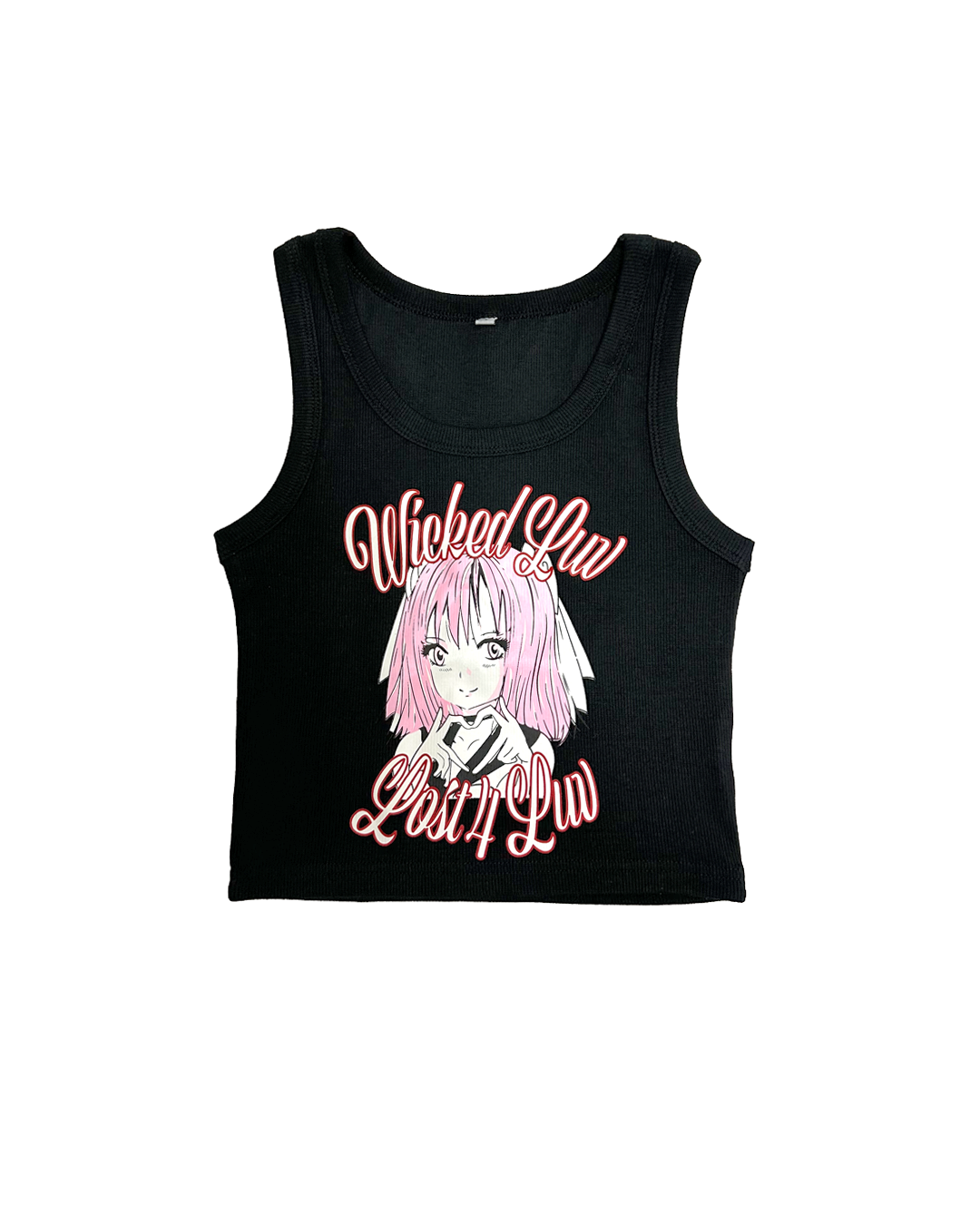 BLACK "LOST4LUV X WICKED LUV" CROPTOP