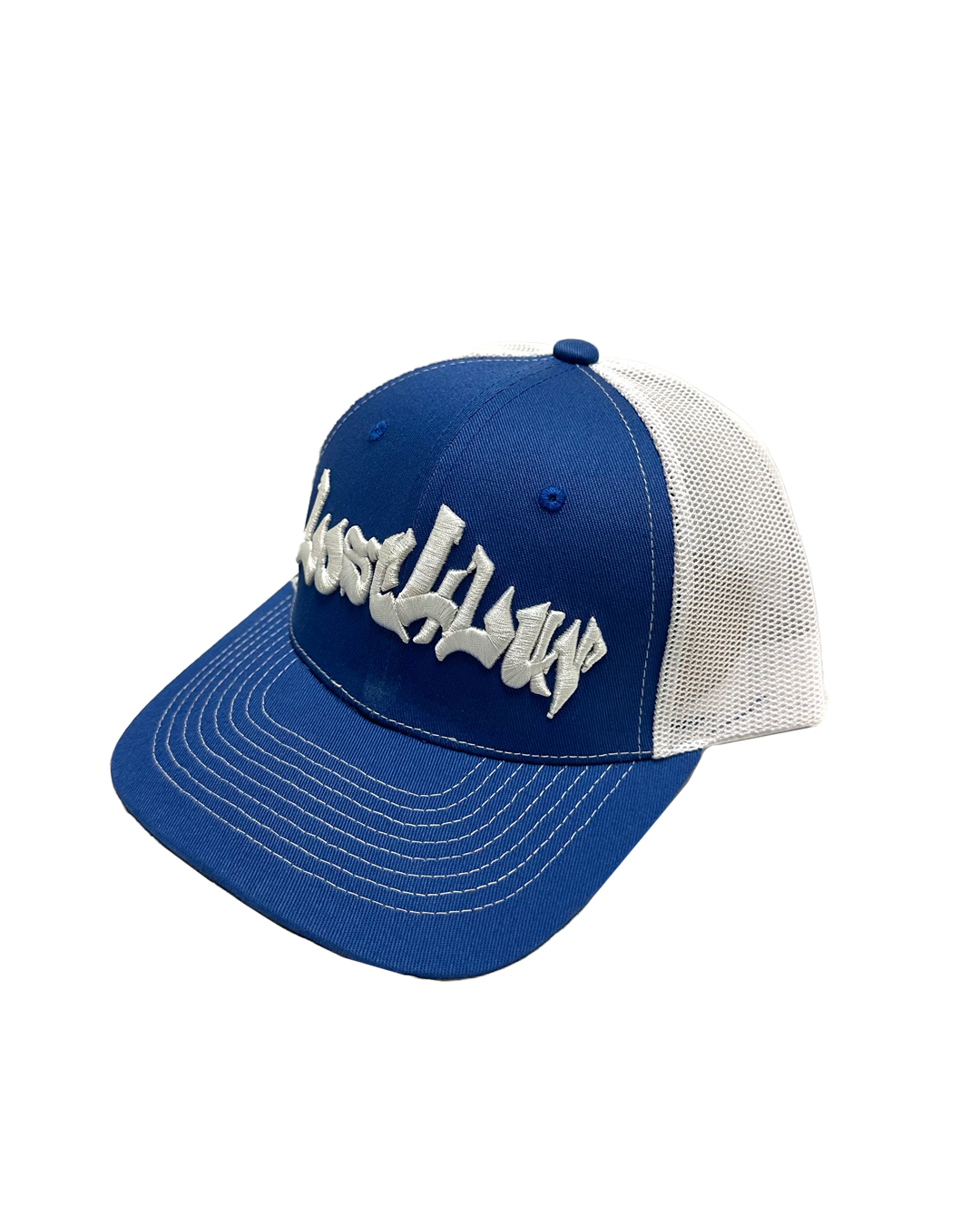 ROYAL BLUE GRAFFITI "LOST4LUV" TRUCKER HAT